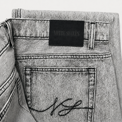 Relaxed Straight Fit Jeans Grey